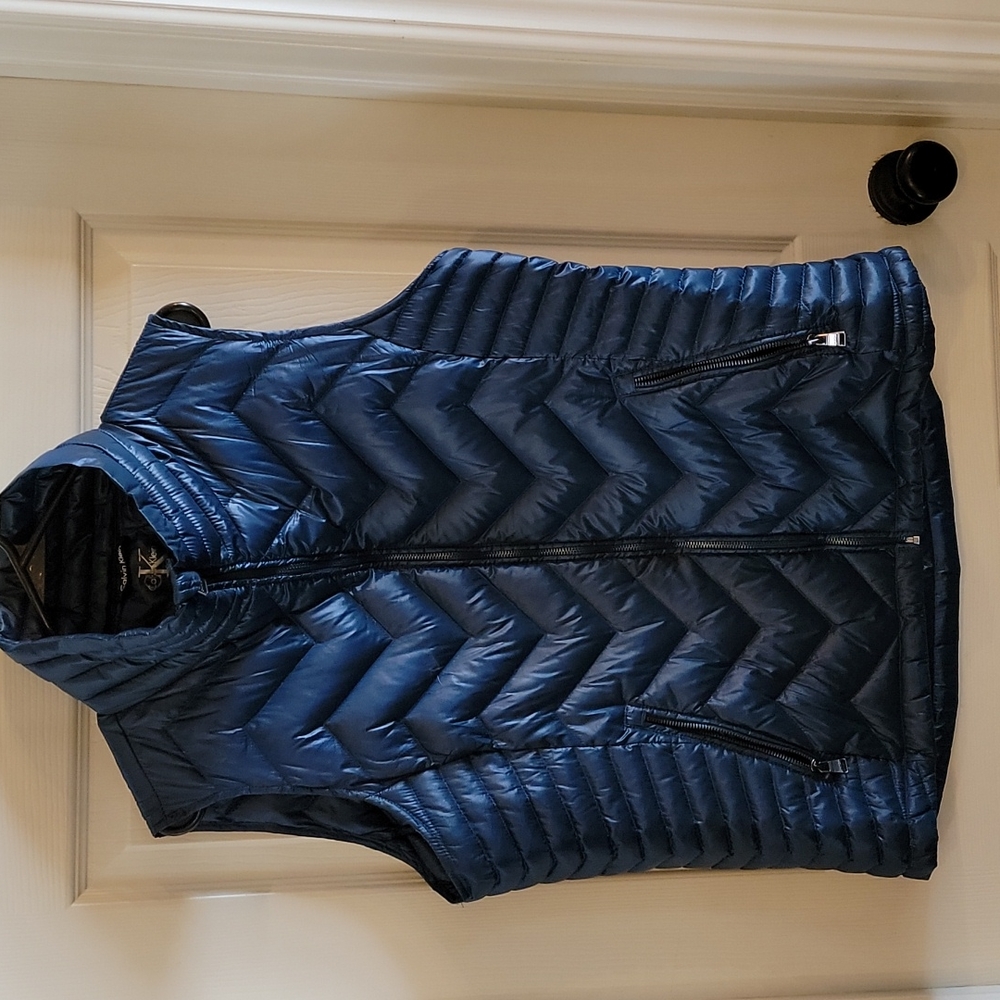 Women's Calvin Klein puffer vest, Navy blue, XL